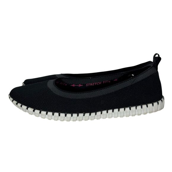 Skechers Stretch Crochet Slip-Ons Sepulveda Black Sz 7 Air Cooled Memory Foam - Picture 3 of 11